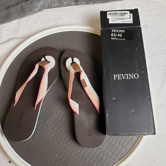 Pevino Orthotic Flip Flops Thong Sandal Womens 11 Mens 9 Arch Support - Picture 1 of 11